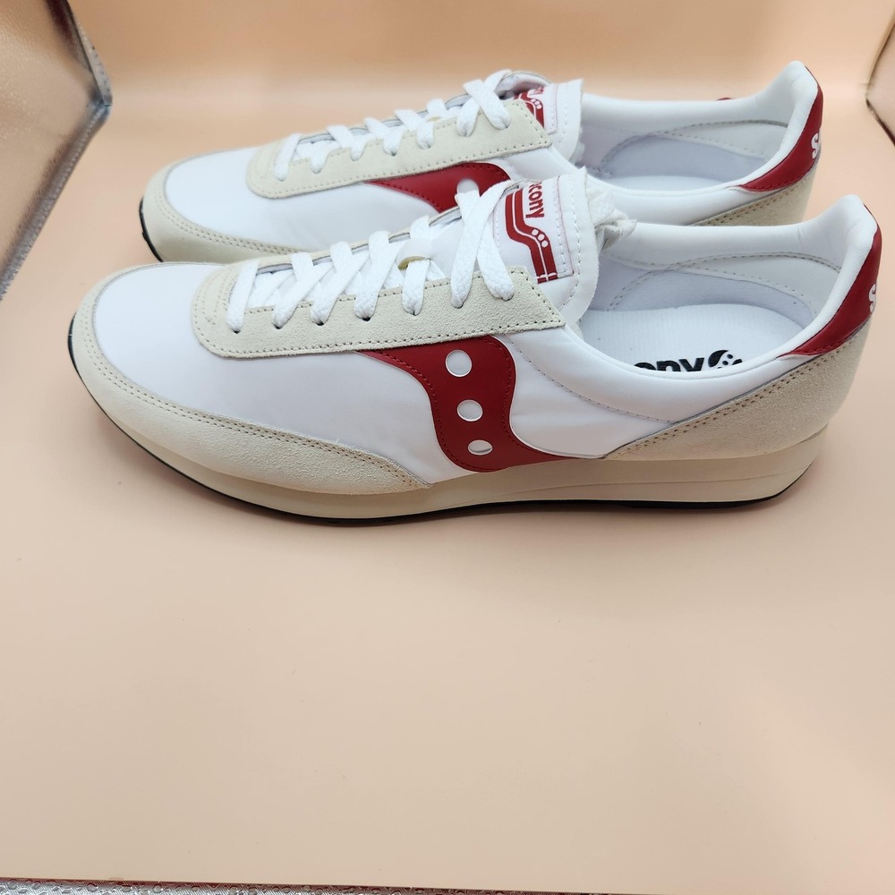Saucony Trainer 80 Shoes Mens Size 12 White Red Originals Sneakers S70884-10 - Picture 5 of 10